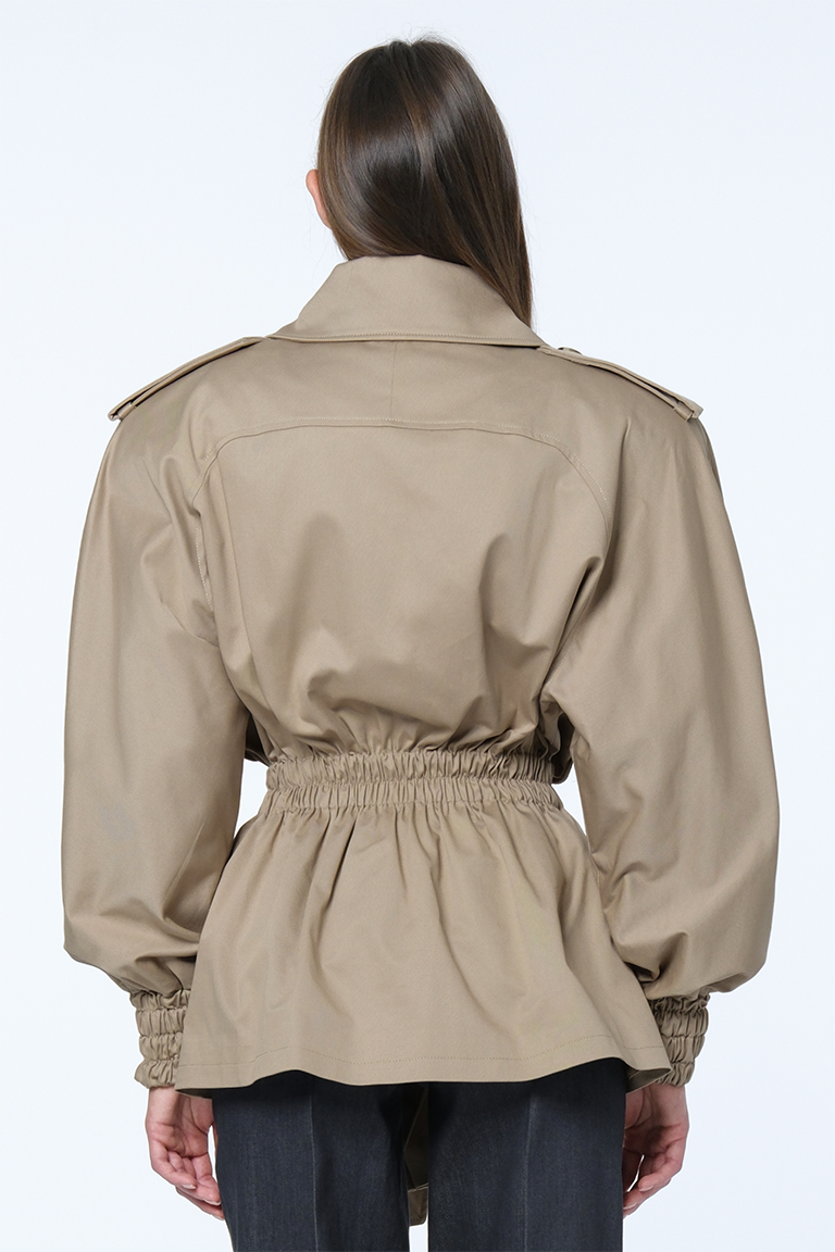 Trench coat in cotton / beige