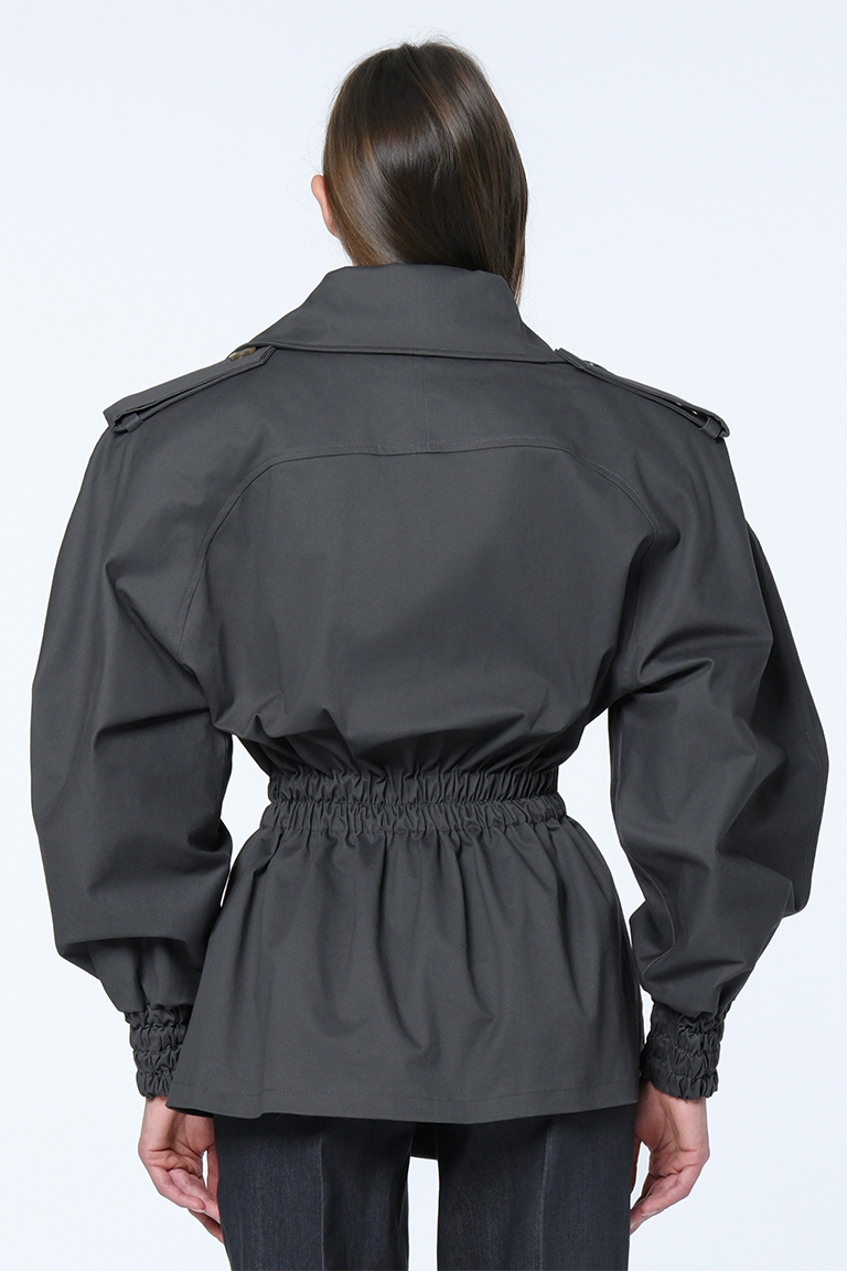 Trench coat in cotton / dark grey